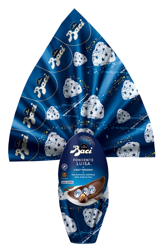 Perugina Baci Dark Chocolate Easter Egg w/ 4 Baci, 9.38 oz | 265g