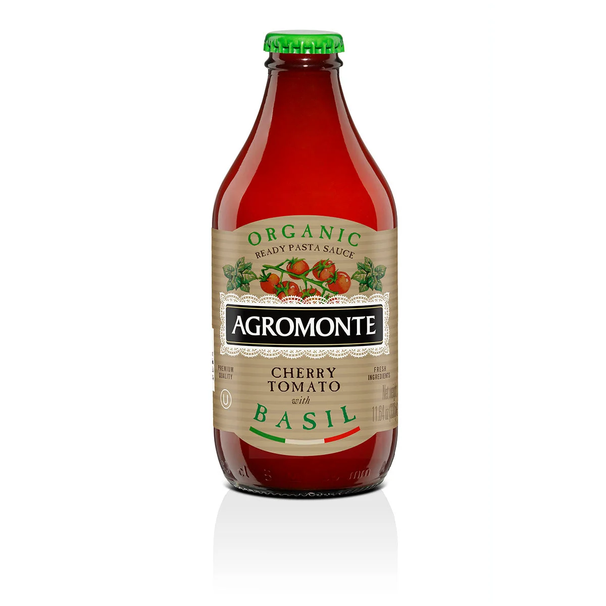 Agromonte Organic Cherry Tomato Puree with Basil, 11.64 oz | 330g