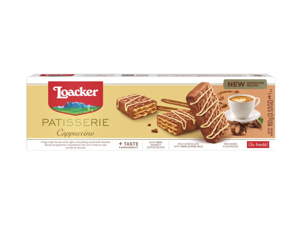 Loacker Cappuccino Milk Chocolate Biscuits, 3.53 oz | 100g