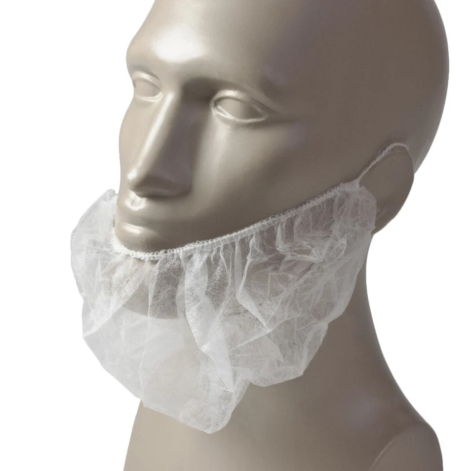 Polypropylene Beard Protector - White Latex Free Pkd 10/100