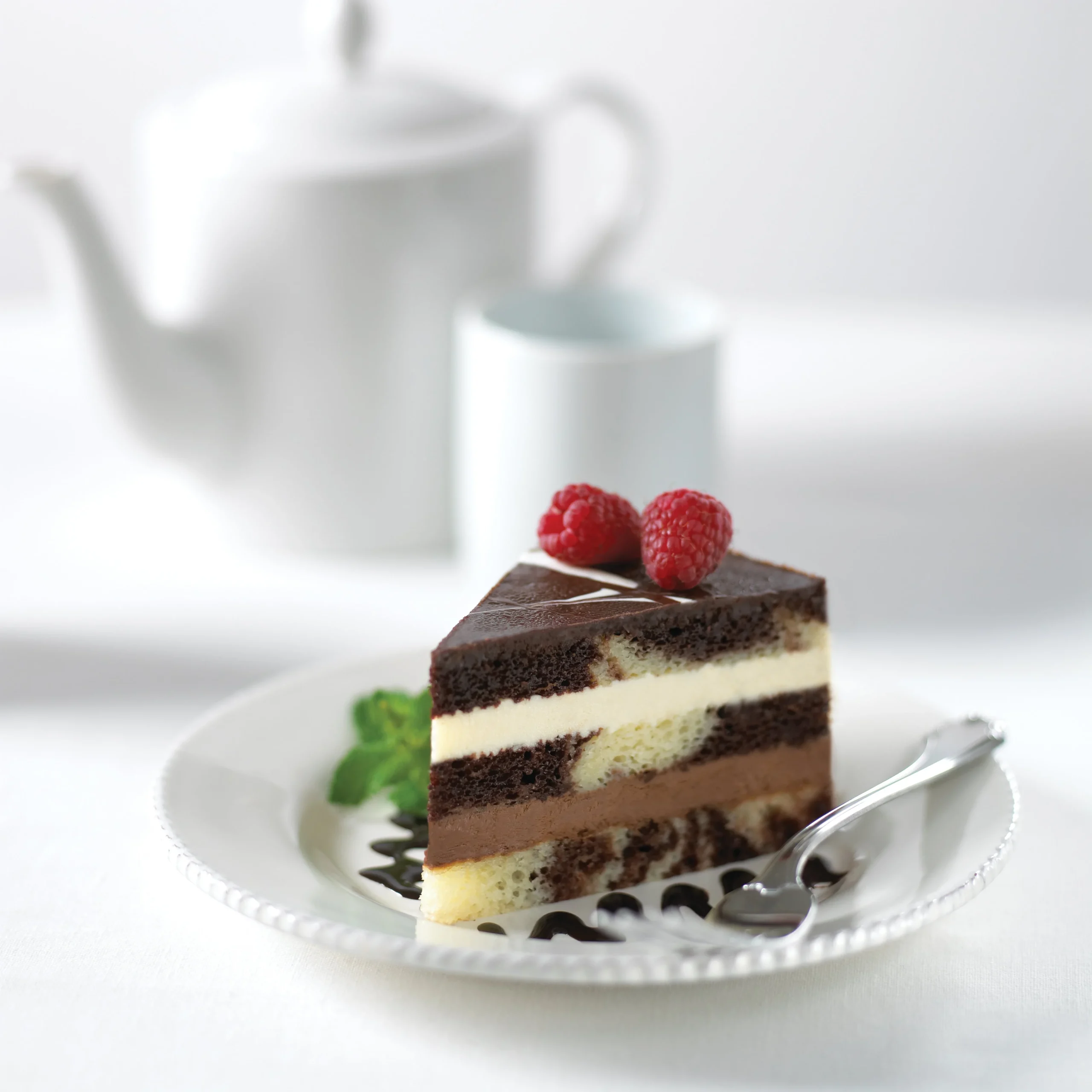 The Original Cakerie Layer (2 Inch x6 Inch ) Tuxedo Truffle Mousse Cake Uncut 185 Ounce Size - 2 Per Case.