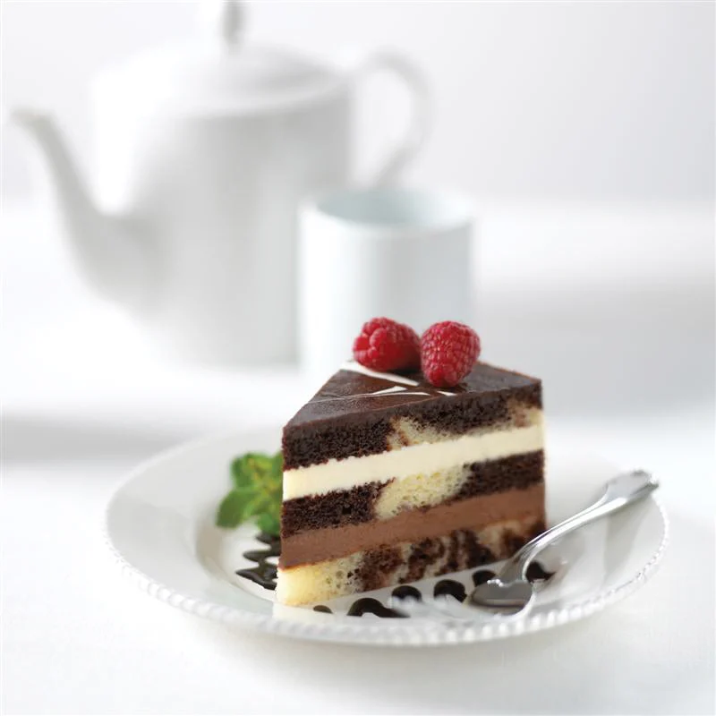 The Original Cakerie (2 Inch x6 Inch ) Tuxedo Truffle Mousse Cake Cut 185 Ounce Size - 2 Per Case.