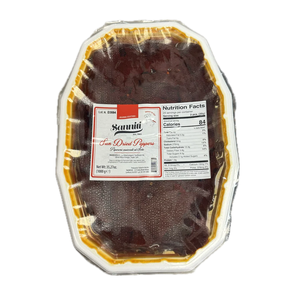 Sanniti Sweet & Savory Sun Dried Peppers, 2.2 lbs | 1000g