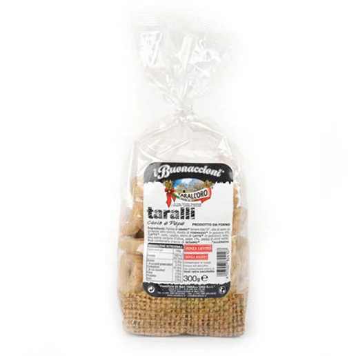 Tarall'oro Taralli Black Pepper, Al Pepe, 10.58 oz