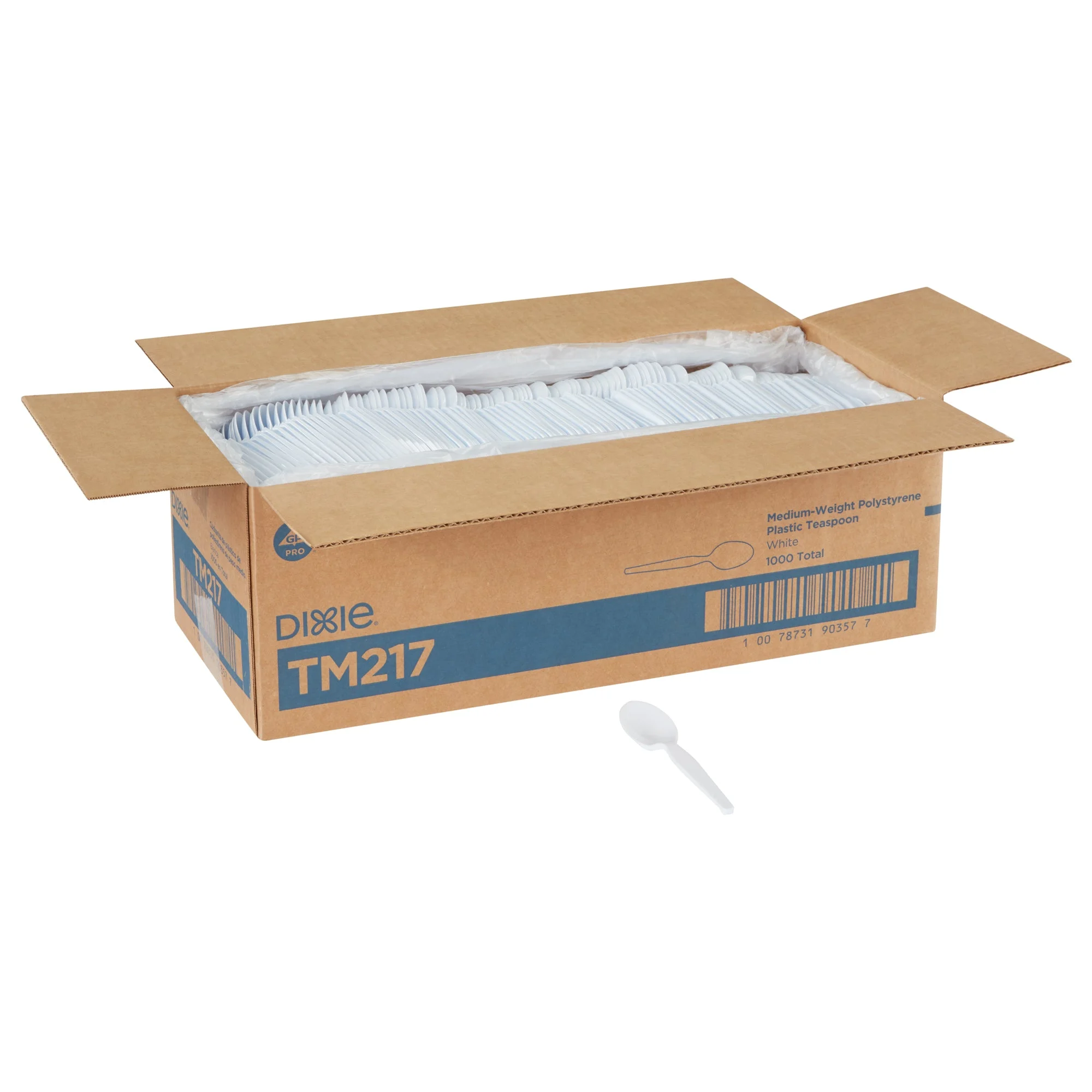 Dixie(R) Medium-Weight Polystyrene Disposable Plastic Teaspoons By Gp Pro (Georgia-Pacific) White