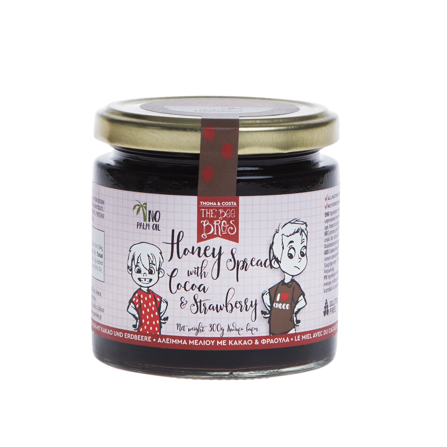 The Bee Bros Honey Spread With Cocoa & Strawberry, 10.58 oz | 300g