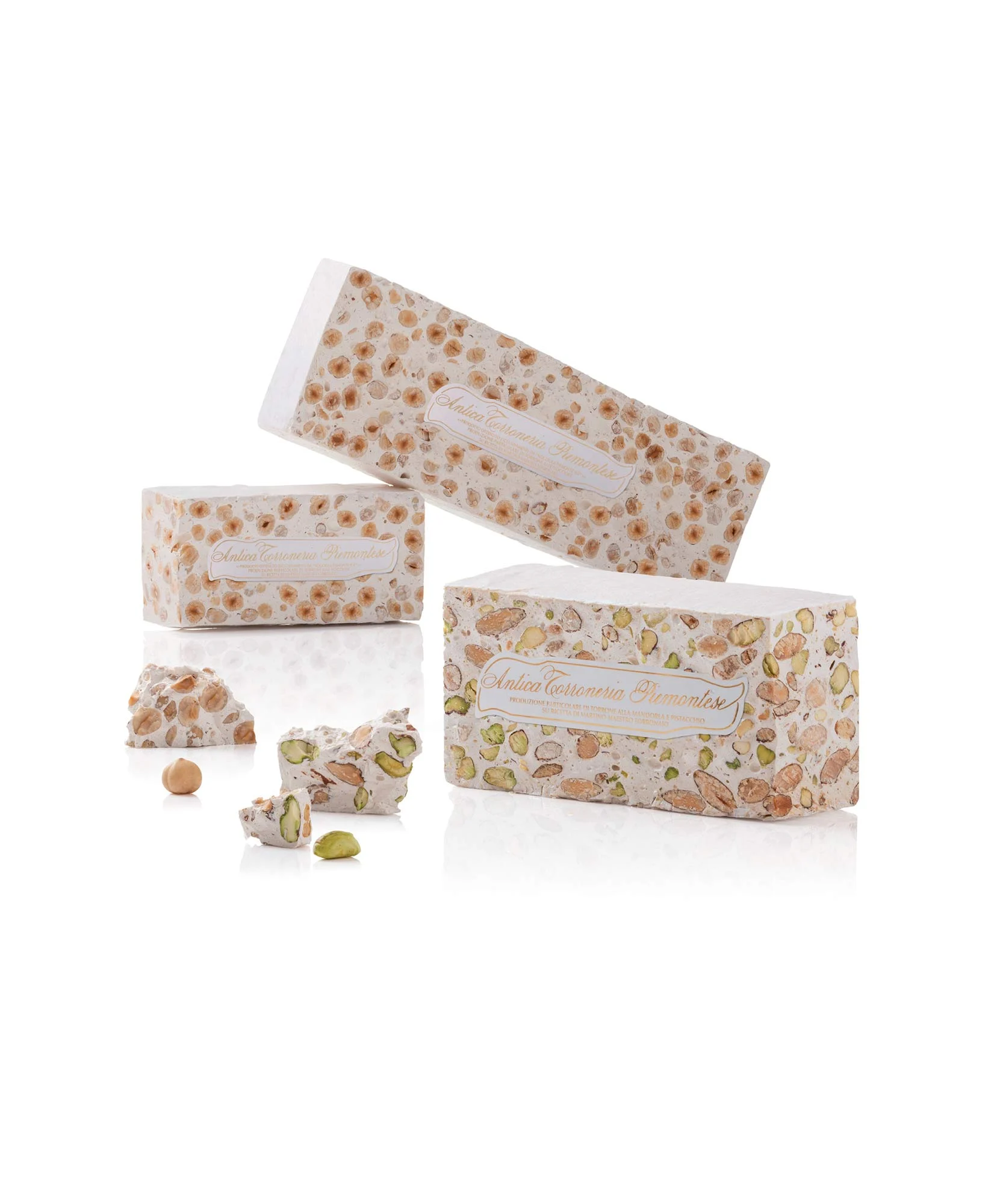 Antica Torroneria Piemontese Crunchy Torrone, Pistachio & Almond, 17.50 oz | 500g