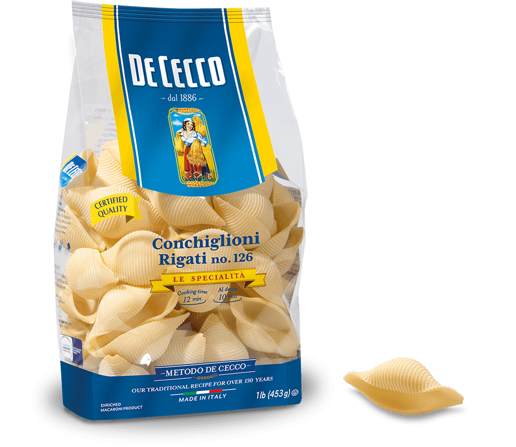 De Cecco Conchiglioni Rigati #126, 1 lb | 453g | Product of Italy