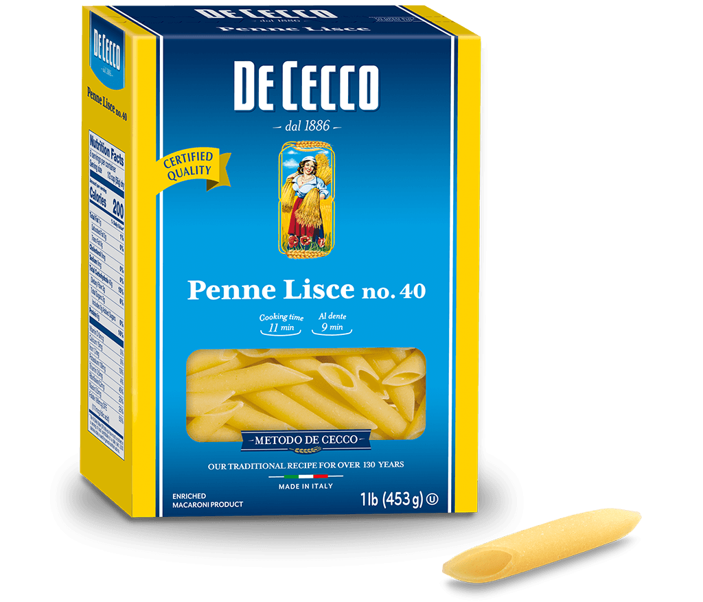 De Cecco Penne Lisce #40, 1 lb | 453g | Product of Italy