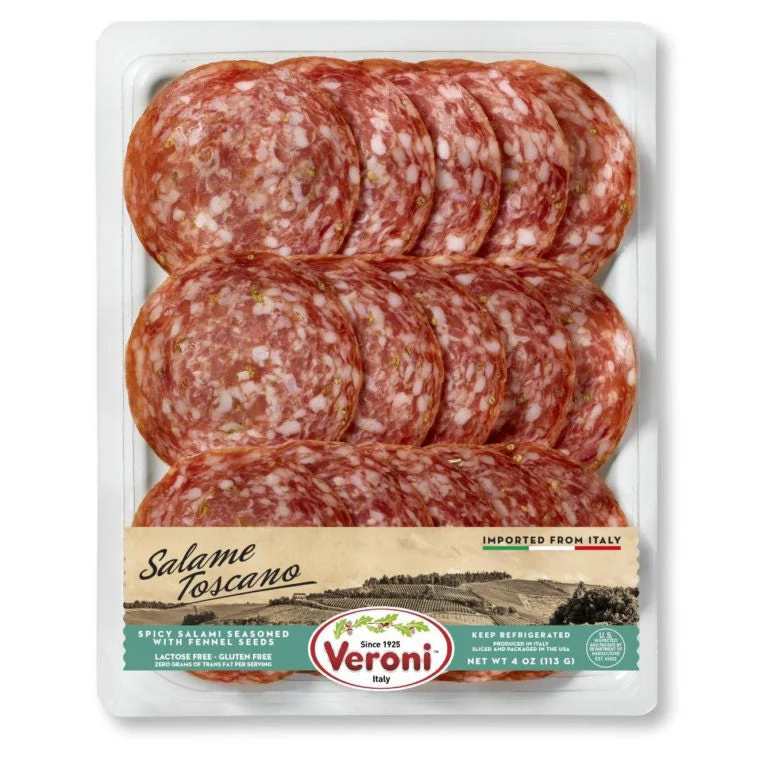 Veroni Pre-Sliced Salame Toscano, Spicy W/ Fennel, Made In Italy, 4 oz | 113 g