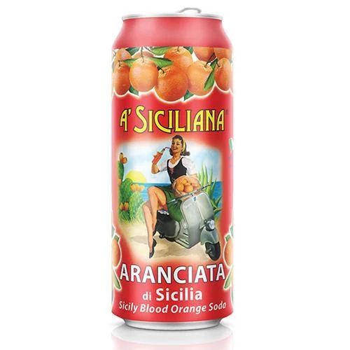 A' Siciliana Arancia Rossa Sicilian Blood Orange Soda Can, 11.15 oz (330 ml)