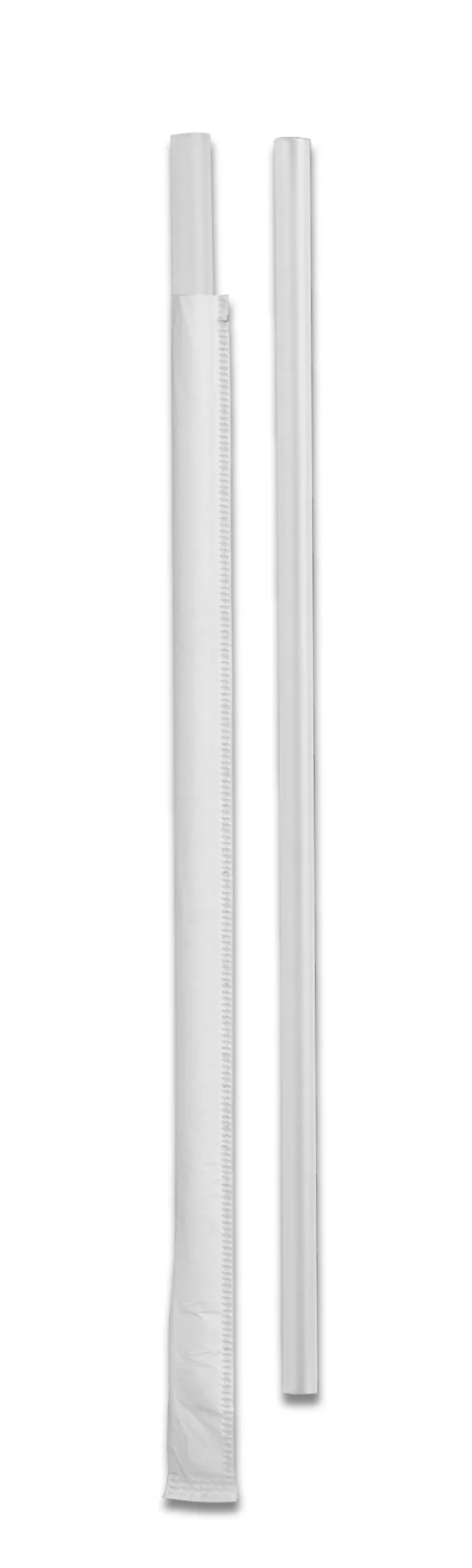7.75" Jumbo Translucent Pp Straw Wrapped