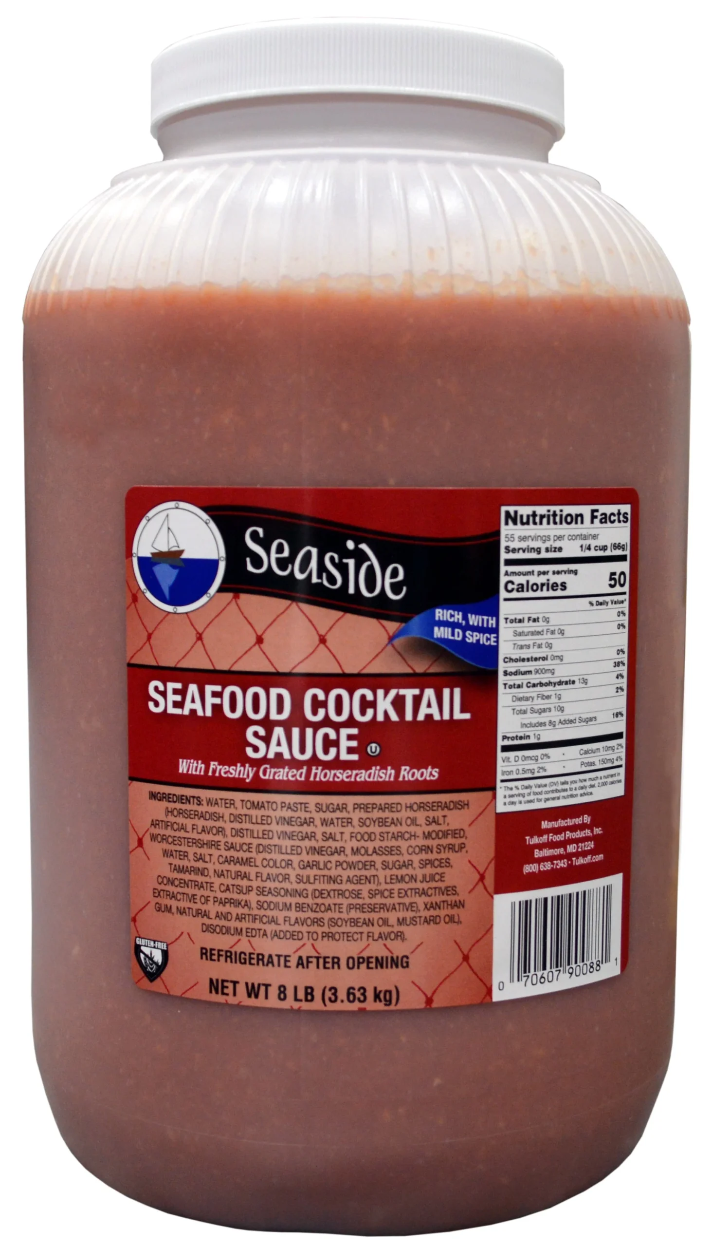 Seaside Seafood Cocktail Sauce 8 Pound Each - 4 Per Case.