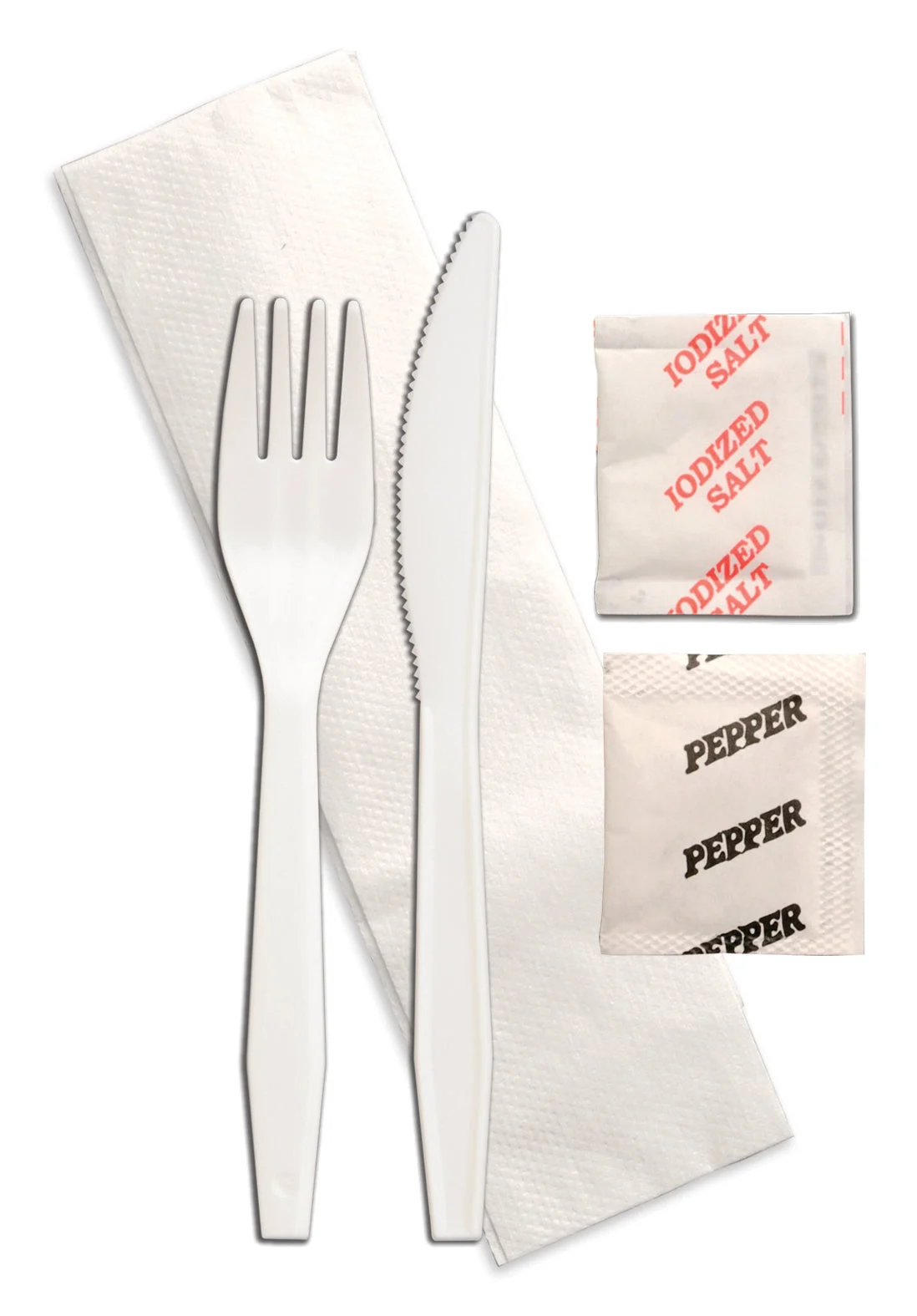 Senate White Fork Knife 1 Ply Napkin Salt& Pepper