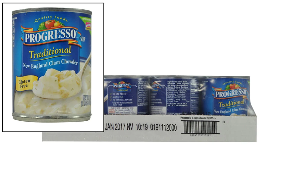 Progresso Soup New England Clam Chowder 18.5 Ounce Size - 12 Per Case.