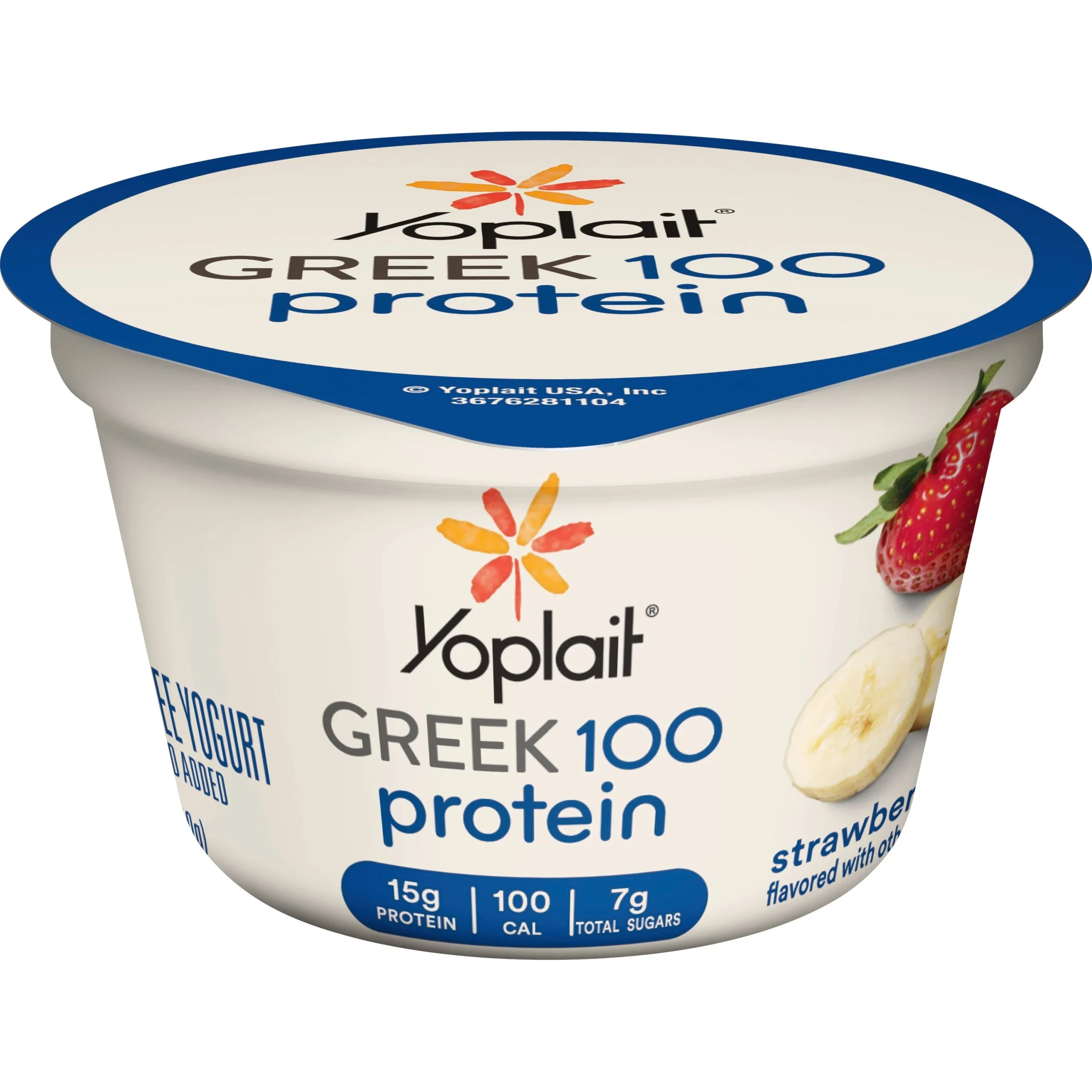 Yoplait Greek Protein Yogurt Single Serve Cup Strawberry Banana 5.3 Ounce Size - 12 Per Case.