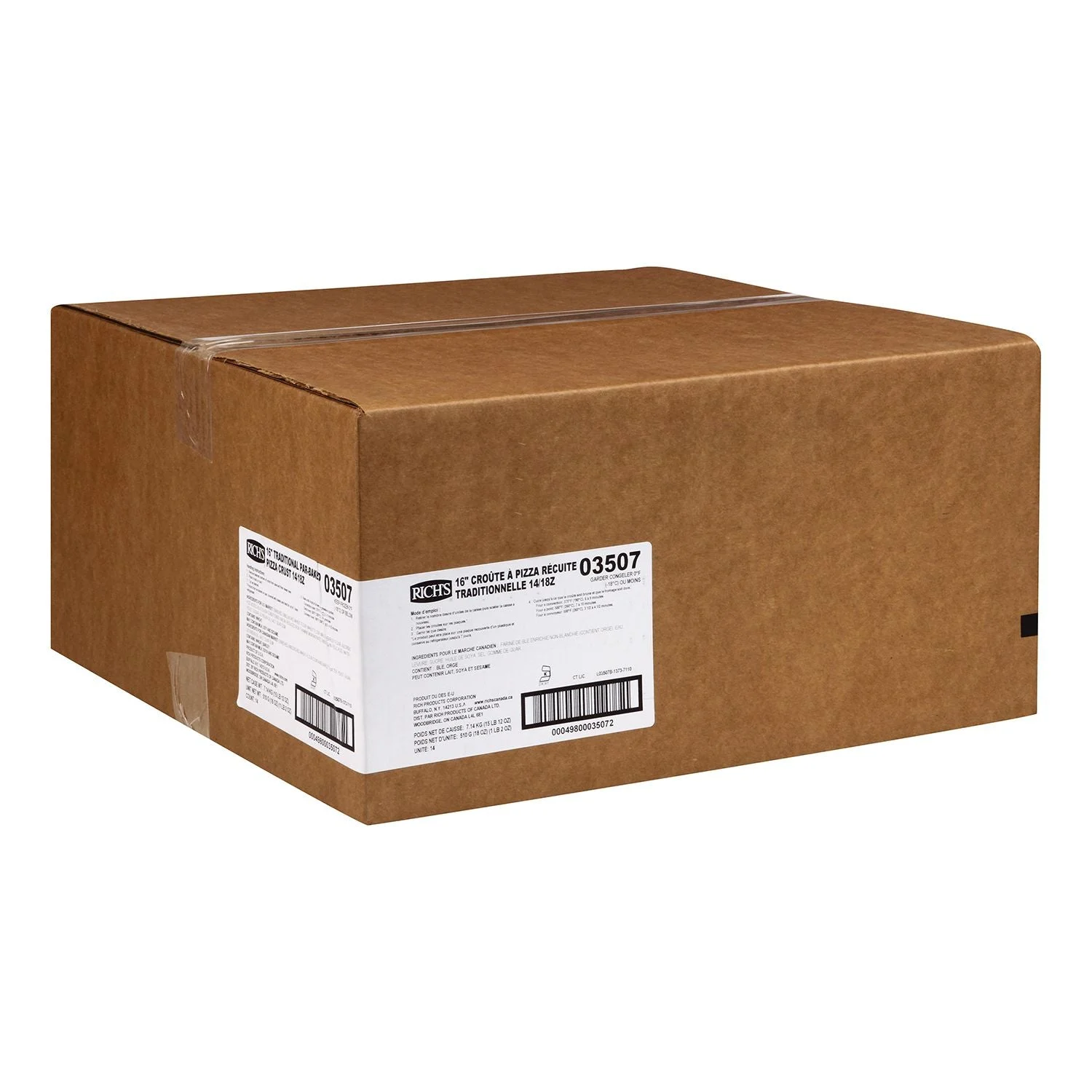 Traditional Par Baked Pizza Crust 6 Inch 18 Ounce Size - 14 Per Case.