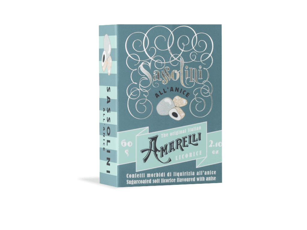 Amarelli #622 Sassolini Sugar Coated Licorice with Anise, 2.1 oz