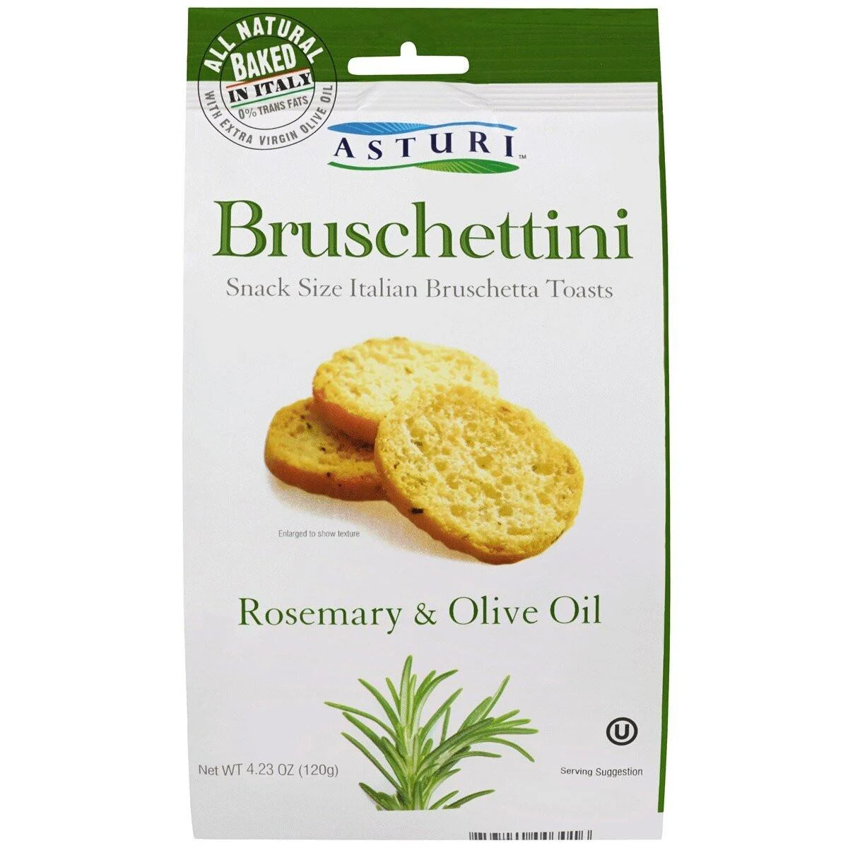 [Best Before: 12/28/2026] Asturi Bruschettini Rosemary and Olive Oil, 4.2 oz