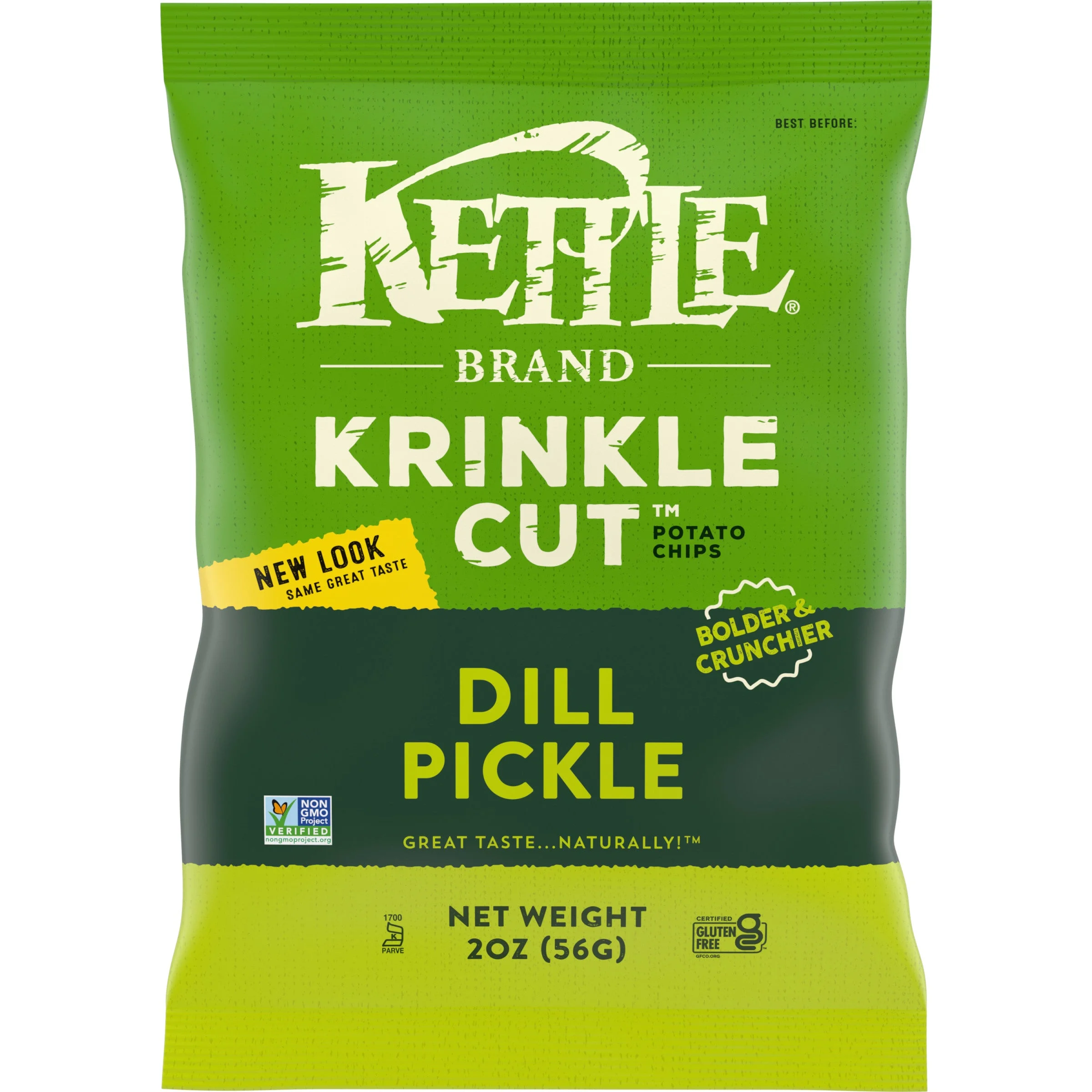 Kettle Brand Potato Chips Krinkle Cut Dillpickle Kettle Chips Snack Bag 2 Ounce Size - 6