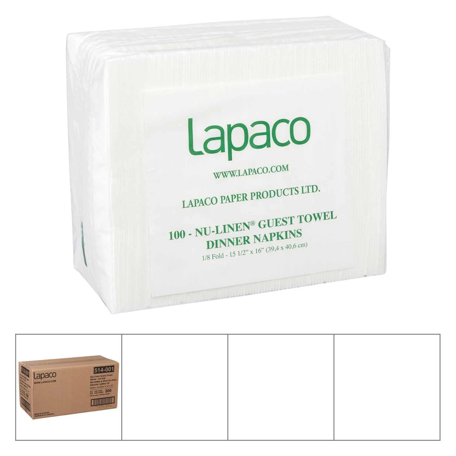 Dinner Napkin Airlaid White 500 Each - 1 Per Case.