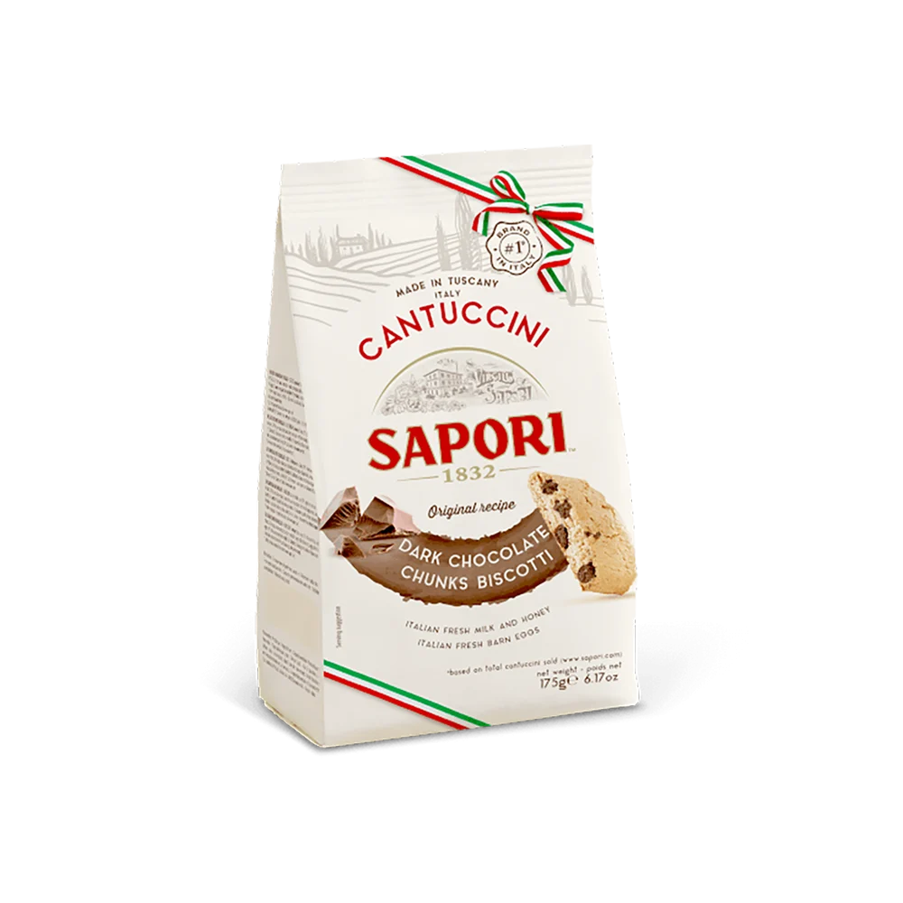 Sapori Dark Chocolate Cantuccini Almond biscuits, 6.17 oz | 175g