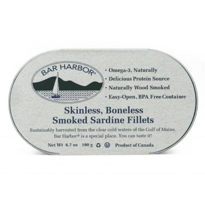 Bar Harbor Skinless Boneless Smoked Sardines, 6.7 oz