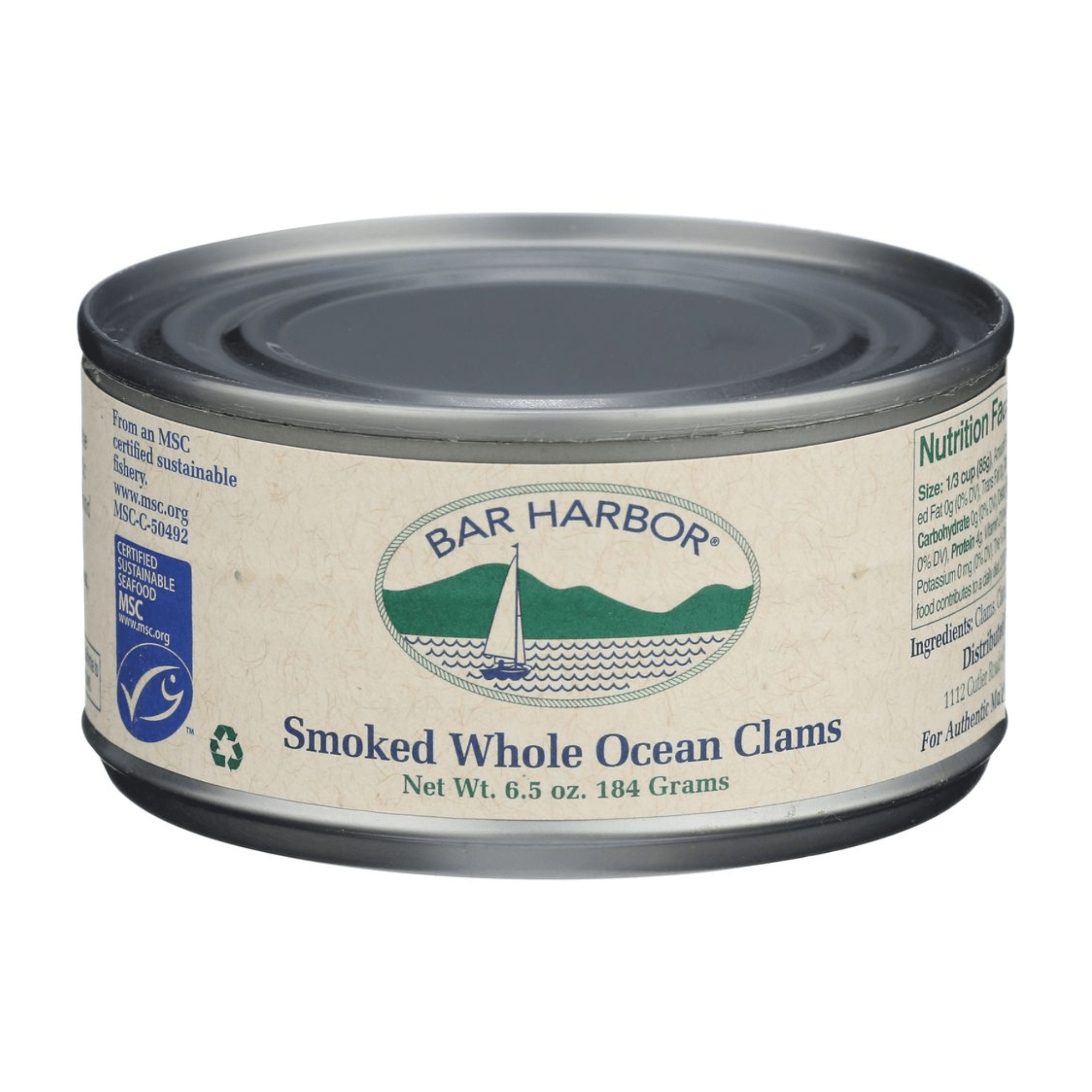 Bar Harbor Whole Gourmet Smoked Ocean Clams, 6.5 oz