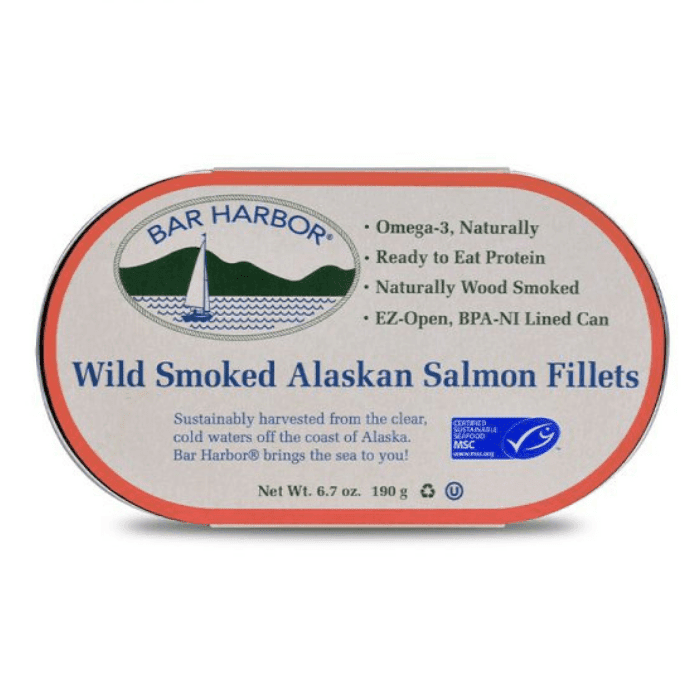 Bar Harbor Wild Smoked Alaskan Salmon Fillets, 6.7 oz