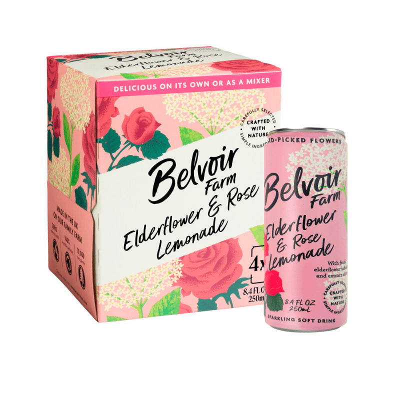 [Best Before: 11/30/2026] Belvoir Farm Elderflower And Rose Lemonade, 8.4 oz (4 Pack)