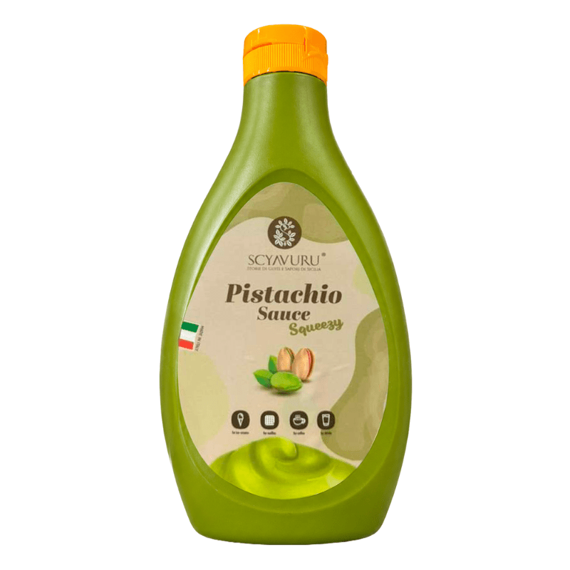 [Best Before: 02/06/2027] Scyavuru Sicilian Pistachio Sauce Squeezy, 17.6 oz