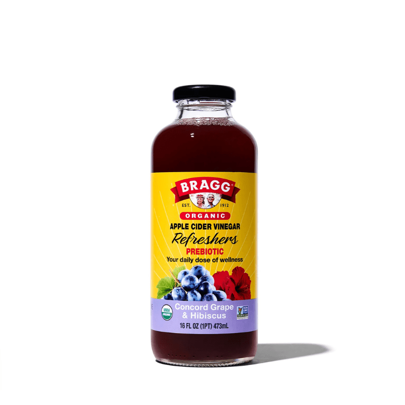 [Best Before: 07/11/2026] Bragg Organic Apple Cider Vinegar Concord Grape & Hibiscus Prebiotic, 16 oz