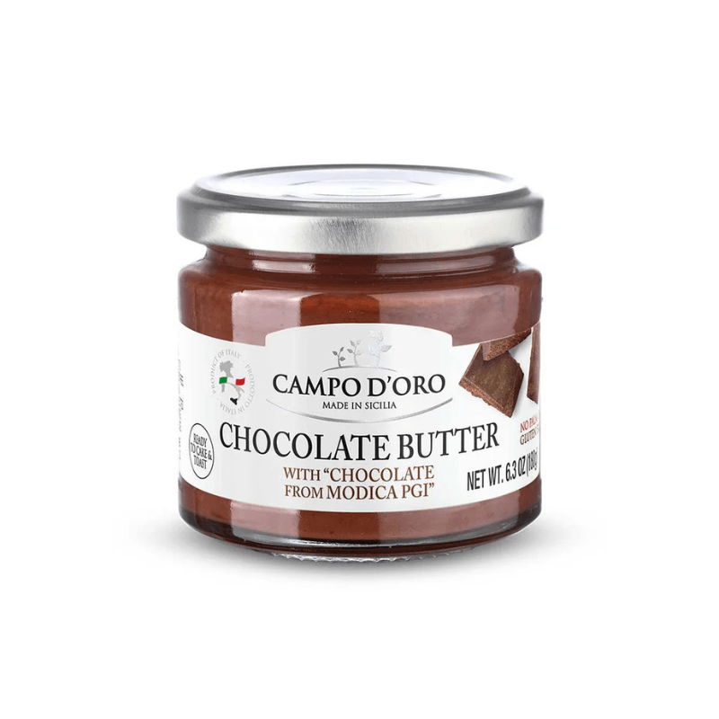 [Best Before: 09/14/2026] Campo D’Oro Chocolate Butter with Chocolate from Modica PGI, 6.3 oz