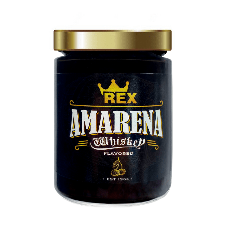 Rex Whiskey Flavored Amarena Cherries in Syrup, 13.4 oz