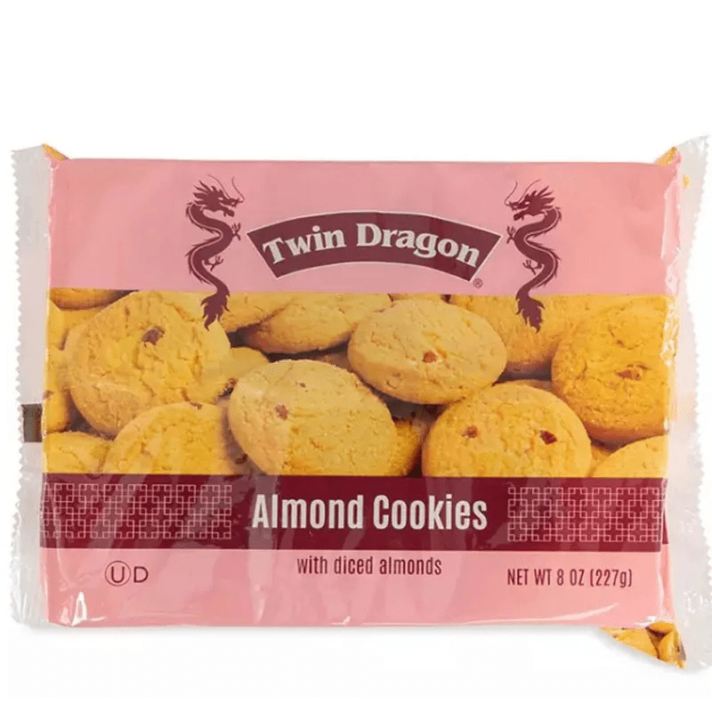 Twin Dragon Diced Almond Cookies, 8 oz