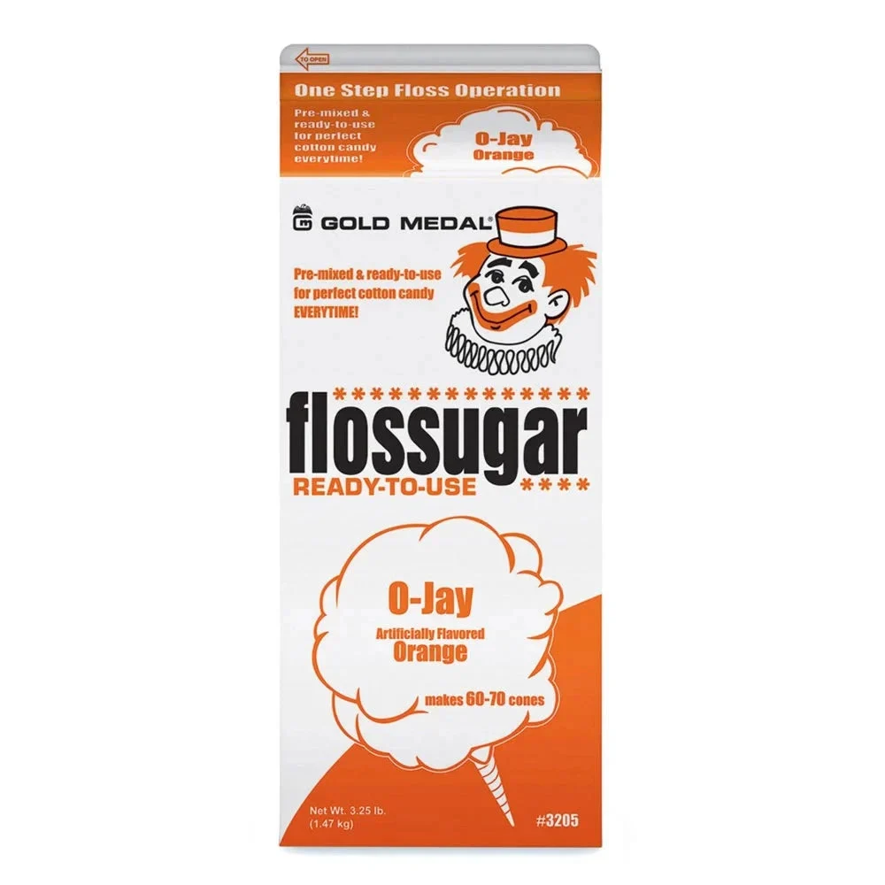 [Best Before: 09/23/2026] Flossugar Orange Cotton Candy Mix 3.25 lbs