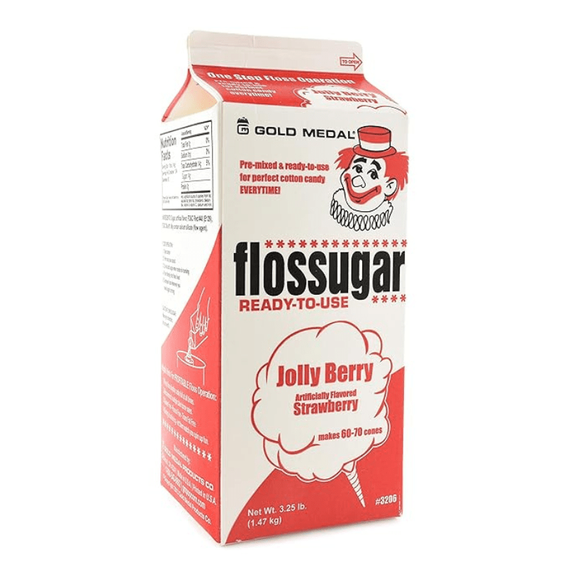 [Best Before: 10/21/2026] Gold Medal Floss Sugar Jolly Berry Strawberry, 3.25 lb