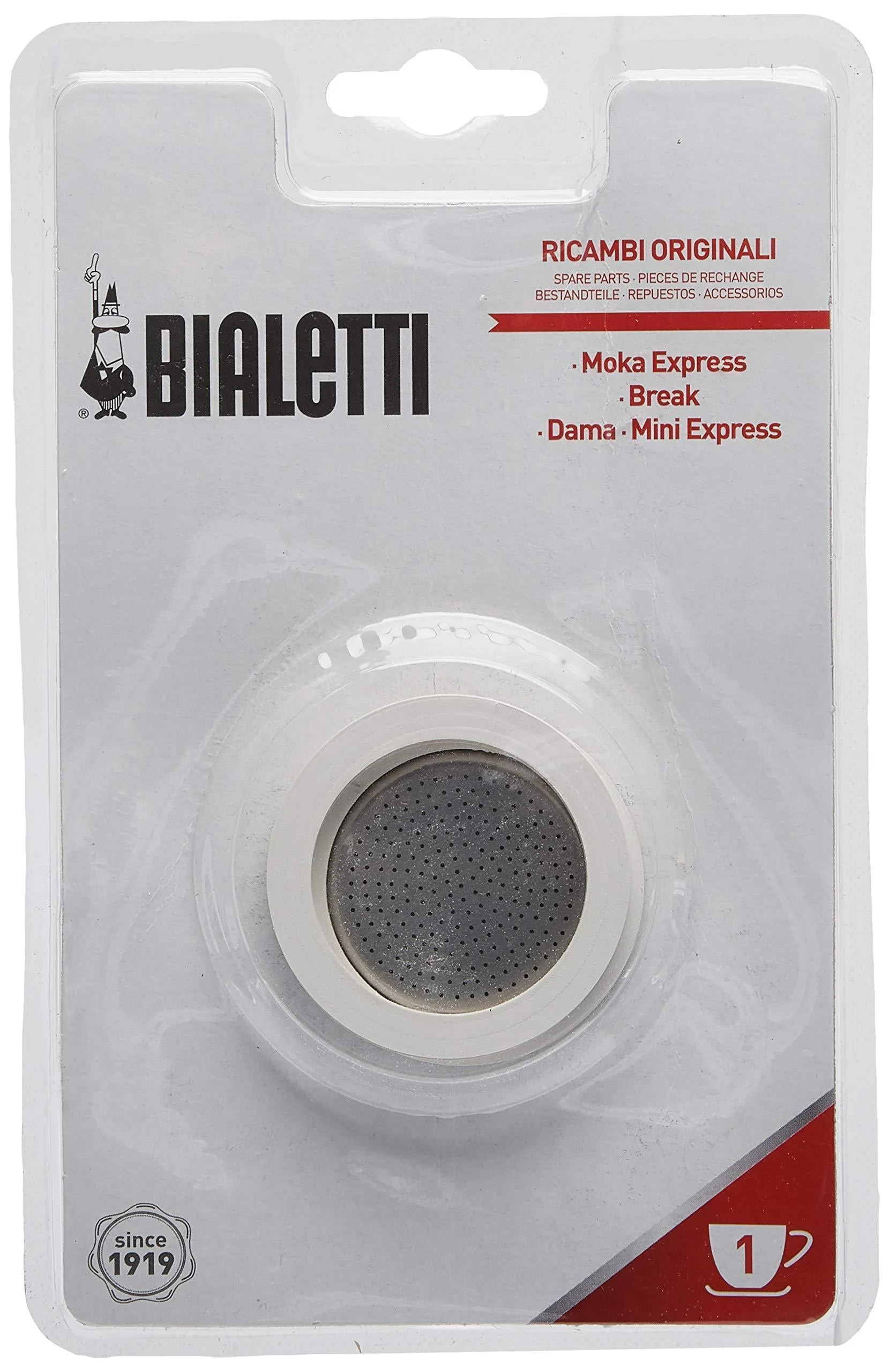 Bialetti Gaskets and Filter Set for 1-Cup
