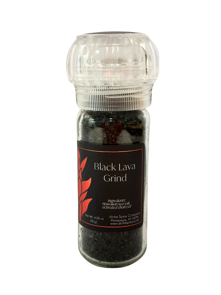 Aloha Spice Black Lava Hawaiian Sea Salt Refillable Grinder