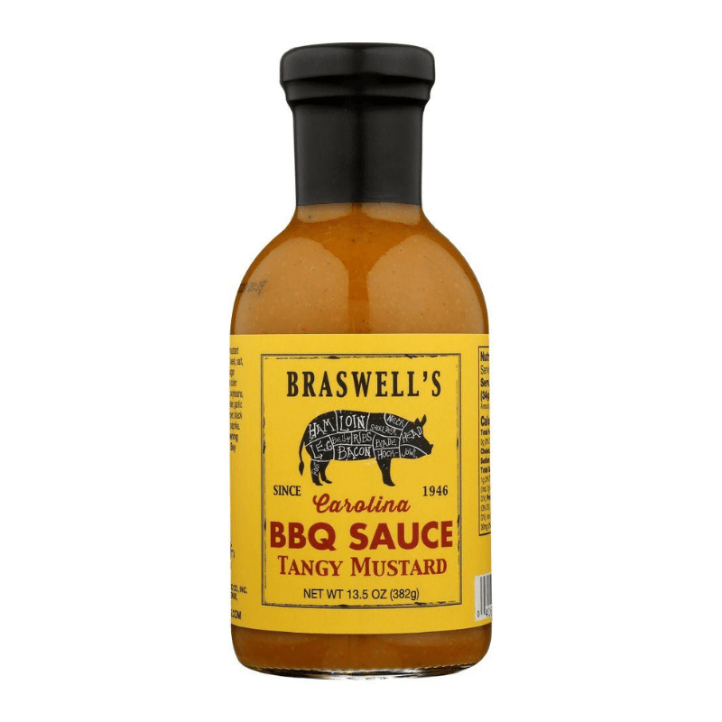 [Best Before: 06/30/2028] Braswell's Tangy Mustard BBQ Sauce, 13.5 oz