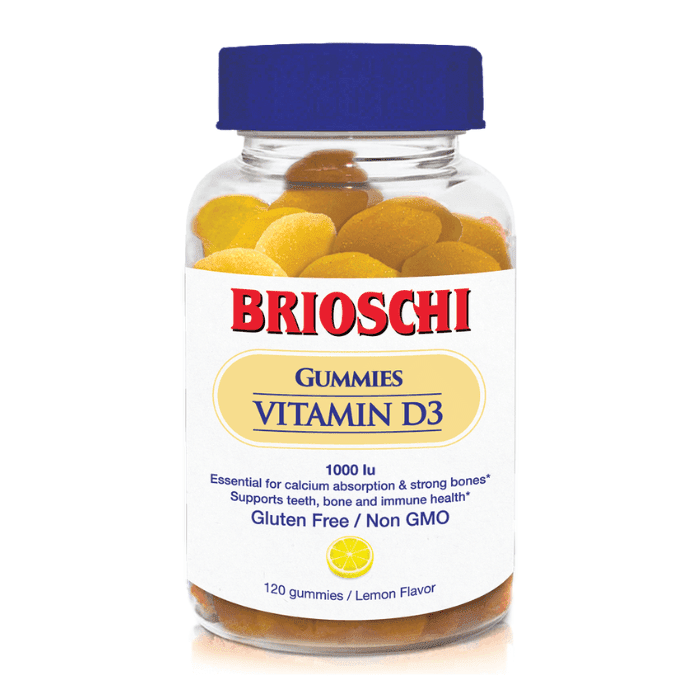 Brioschi Vitamin D3 Lemon Flavored Gummies, 120 Count