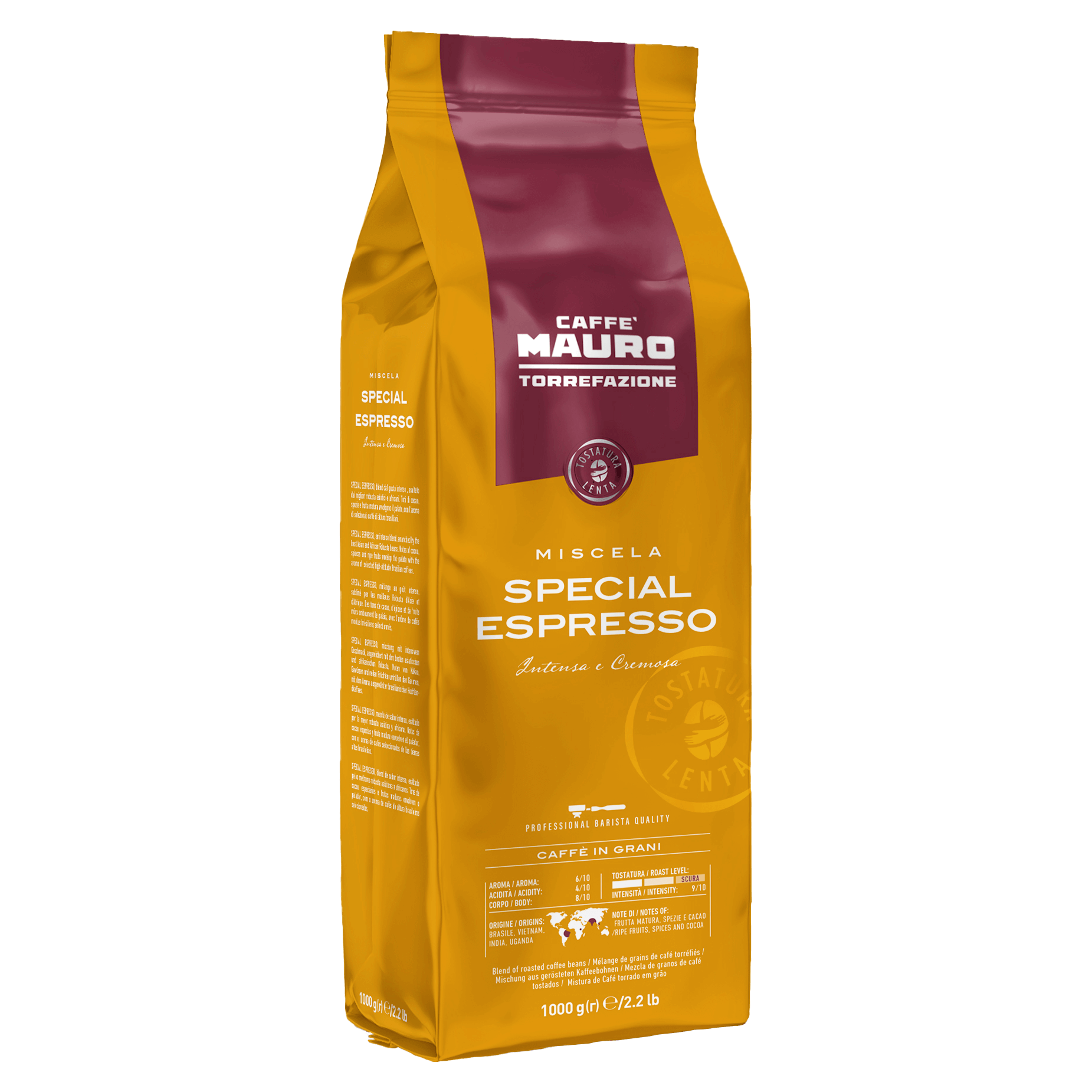 Caffe Mauro Special Espresso Beans, 9/10 intensity Dark Roast, 2.2 lb | 1000g
