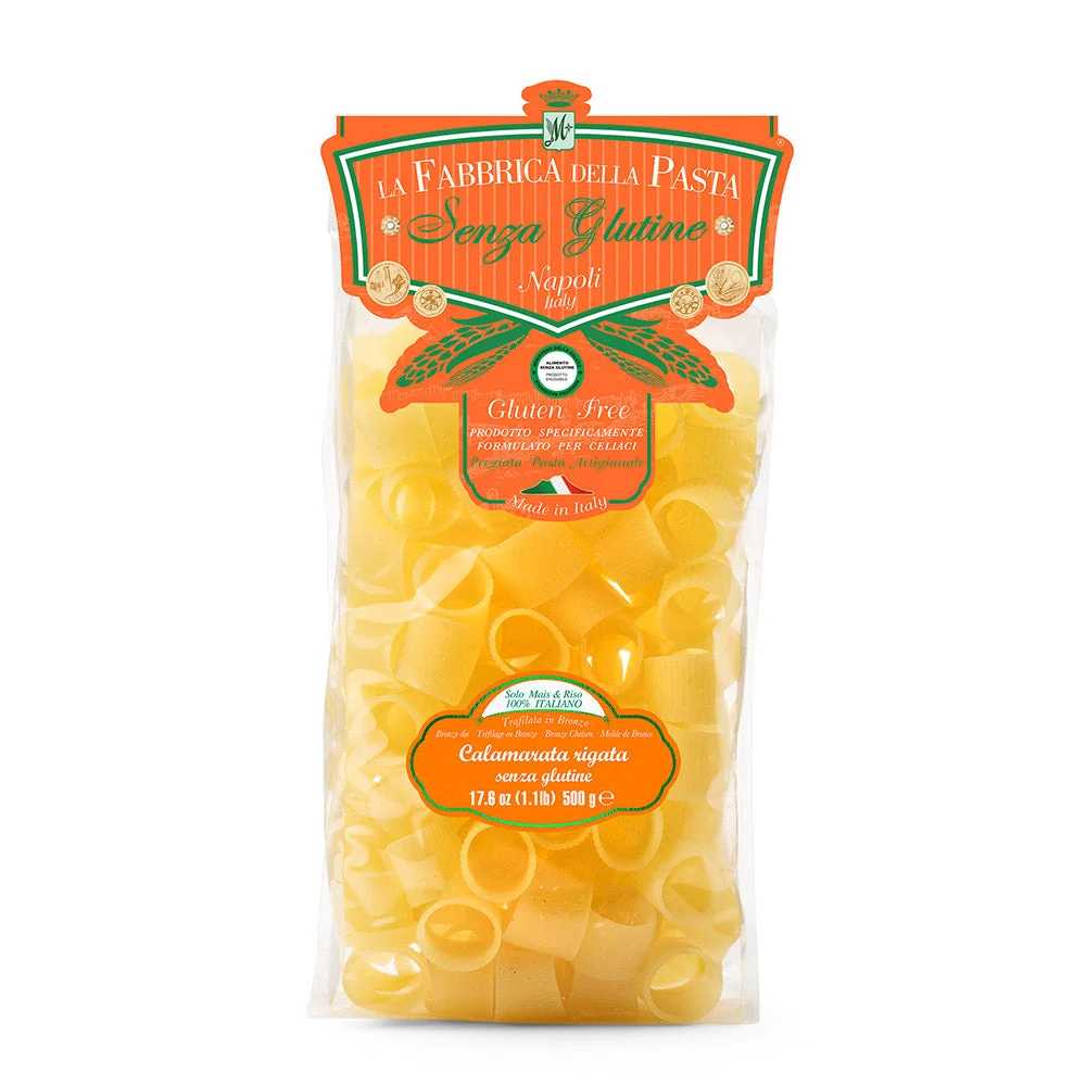 La Fabbrica Della Pasta Gluten Free Calamarata Rigata, #144, 17.6 oz | 500gr