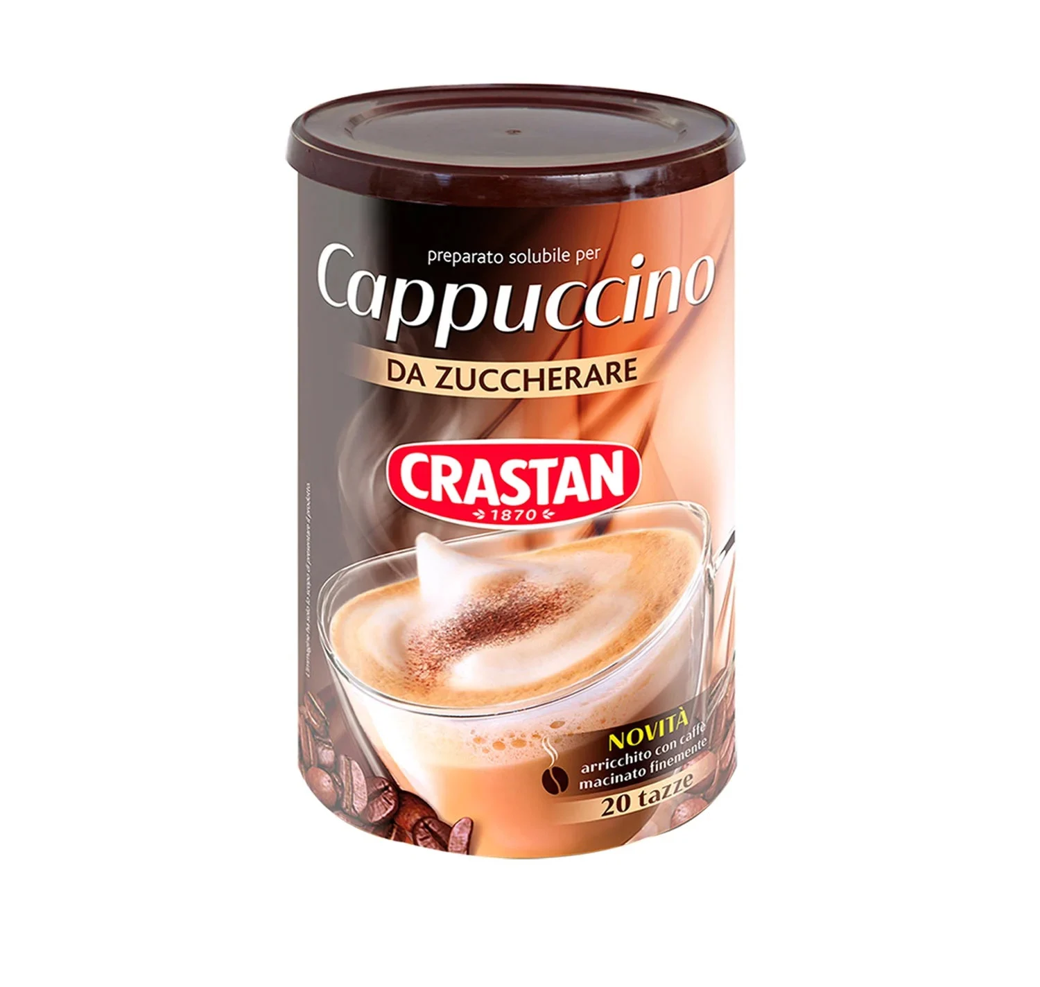 Crastan Instant Cappuccino Mix, Unsweetened – Italian Cappuccino Beverage Mix