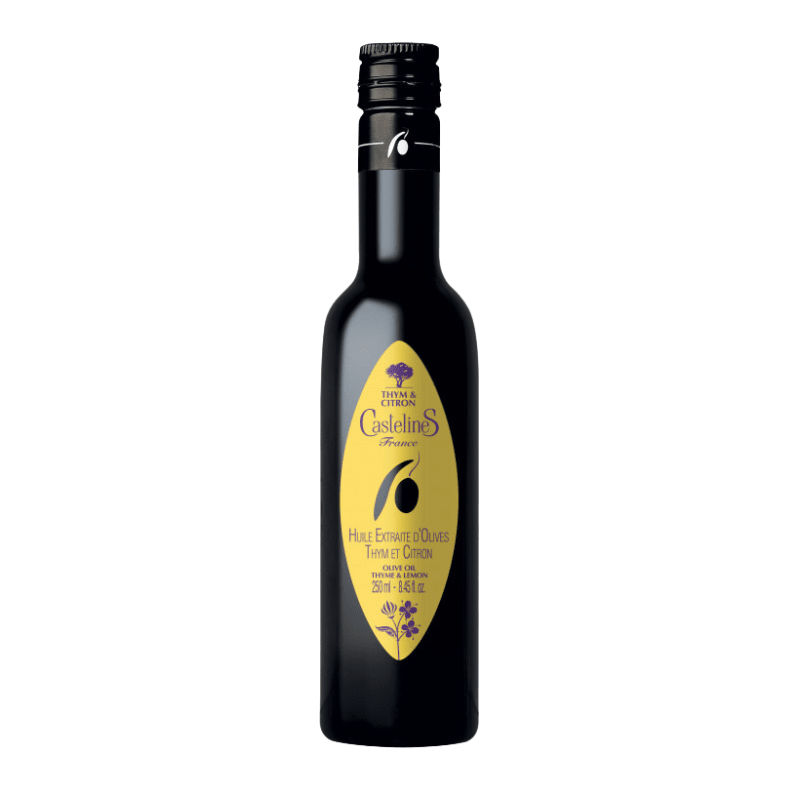 [Best Before: 06/30/2026] CastelineS Aromatic Olive oil with Thyme & Lemon, 8.8 oz