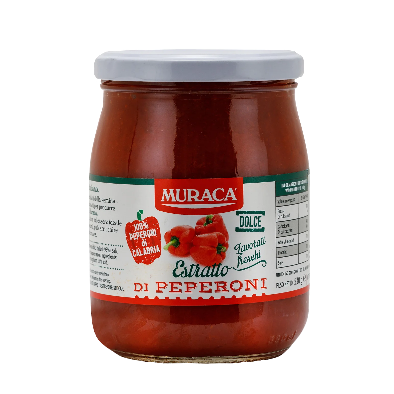 Muraca 100% Calabrian Sweet Chili Pepper Paste Sauce, 19 oz | 530g
