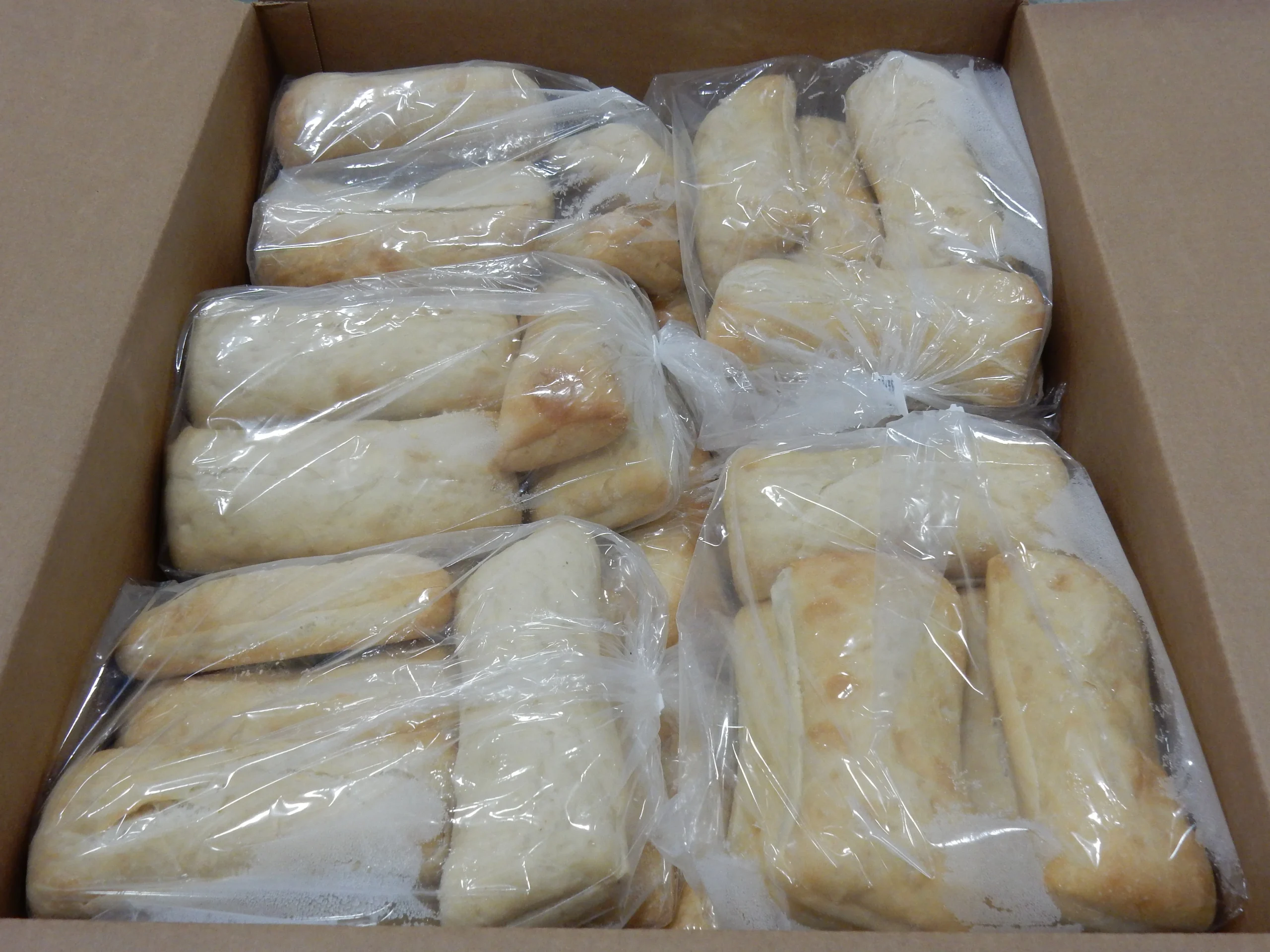 Ciabatta Sandwich Roll Slice 7 Inch 3 Inch 4 Ounce Size - 60 Per Case.