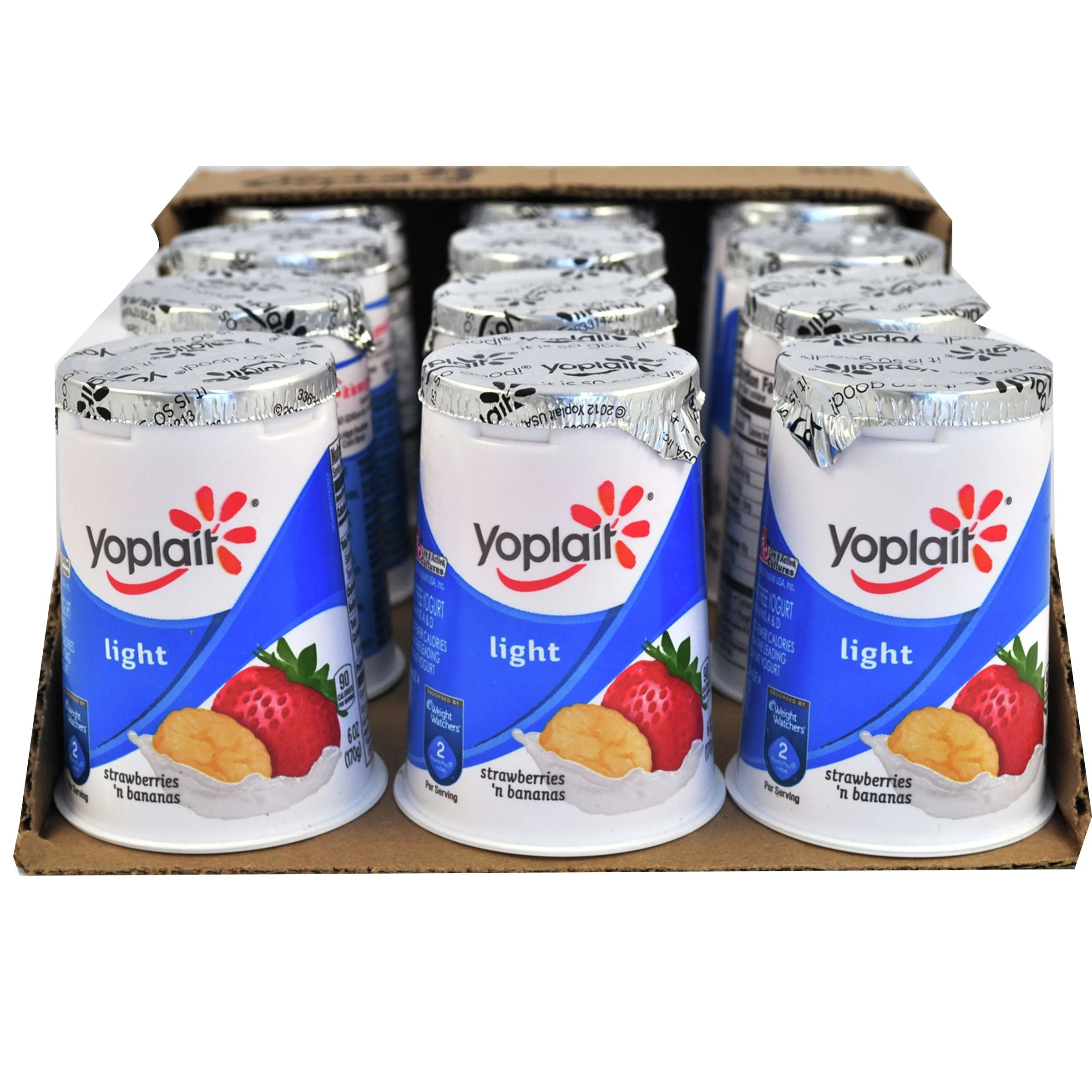 Yoplait Light Yogurt Single Serve Cup Strawberry Banana 6 Ounce Size - 12 Per Case.