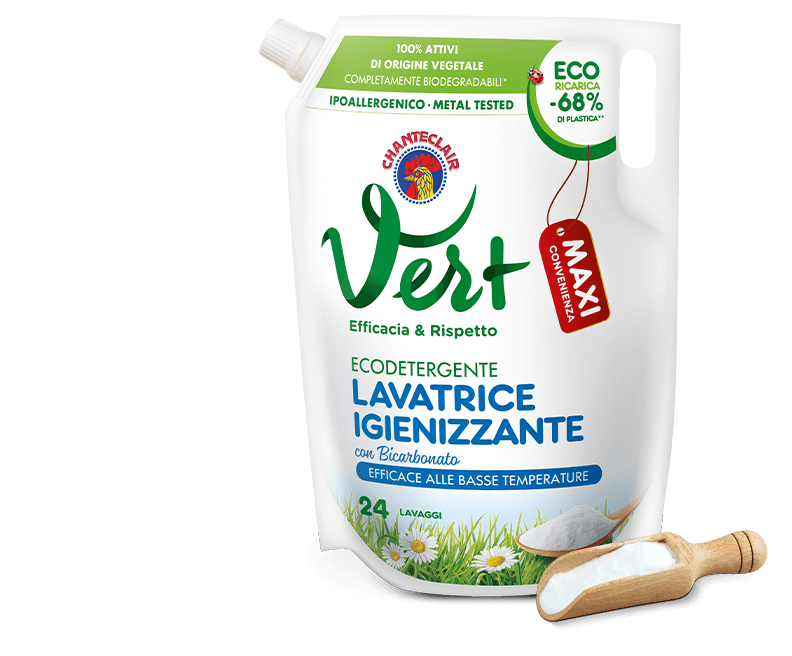Chanteclair Vert Ecodetergent Washing Machine Detergent with Biocarbonate Refill, 41.4 oz