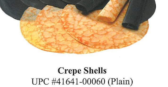 Shell Crepe 6 Inch  22 Grams Each - 100 Per Case.